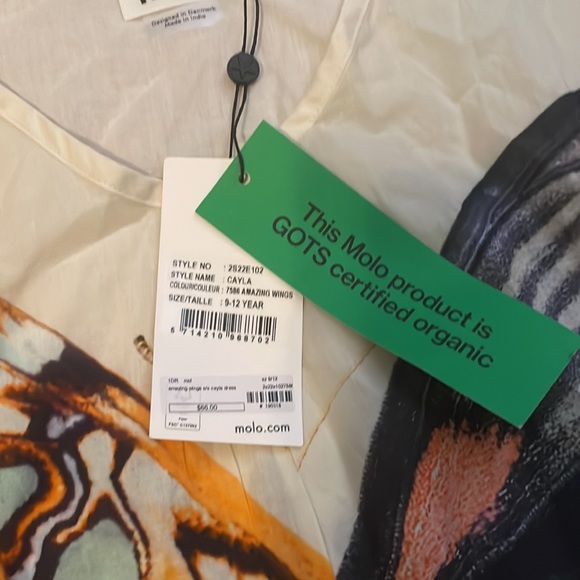 MOLO Butterfly Organic cover- up  with Ruffled Sleeves in Off-White - Picture 4 of 7